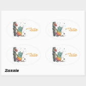 Gatito Travieso 楕円形シール (シート)