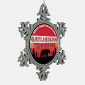 Gatlinburgテネシー州の素晴らしい煙山 スノーフレークピューターオーナメント (左)