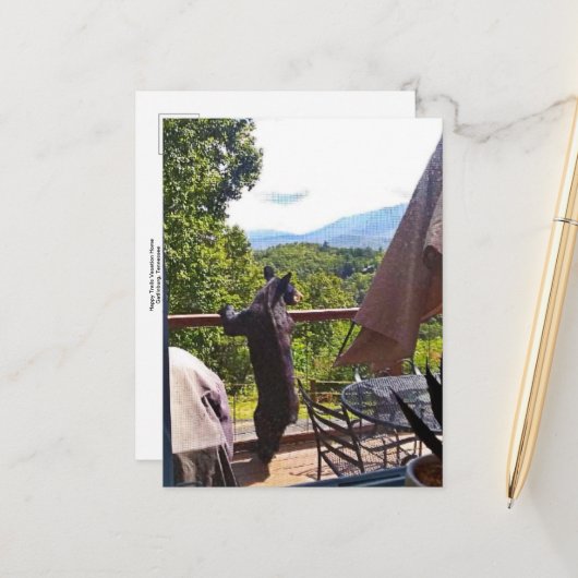 Gatlinburgポストカードで楽しむ黒熊 ポストカード (正面/裏面インサイチュ)