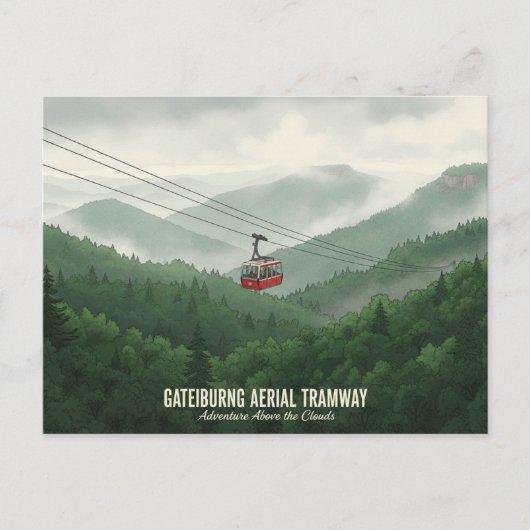 Gatlinburg Aerial Tramway Tennessee ポストカード (正面)