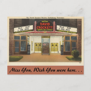 Gatlinburg、David Crockett Theater、テネシー ポストカード