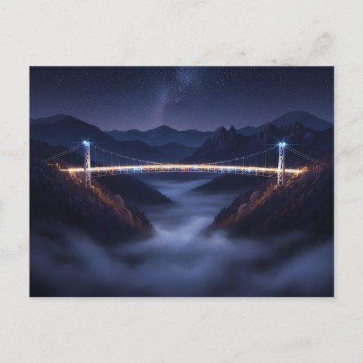 Gatlinburg , Tennessee Night Bridge ポストカード (正面)