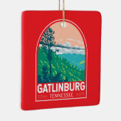 Gatlinburg Tennessee Travel Art Emblem セラミックオーナメント (右)