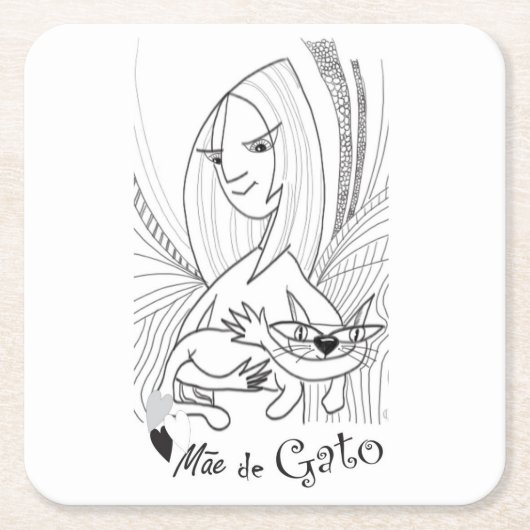 Gato スクエアペーパーコースター (正面)