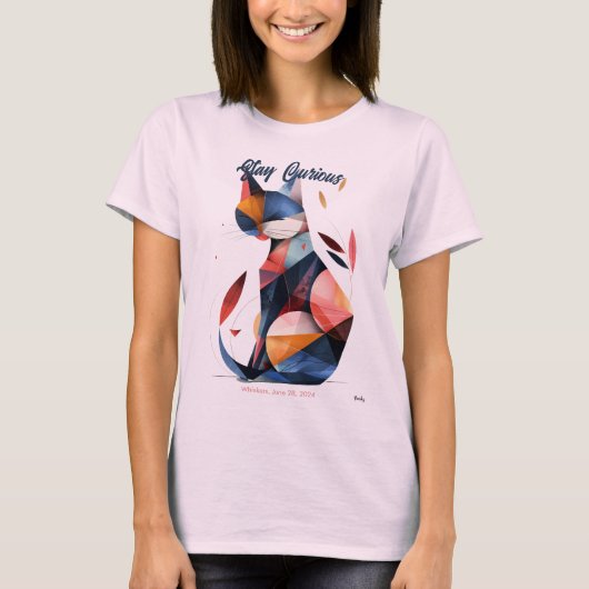 Gato Abstracto Curioso Tシャツ (正面)
