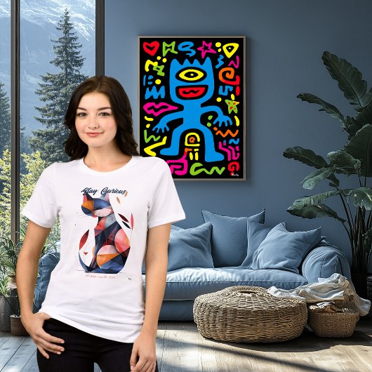Gato Abstracto Curioso Tシャツ
