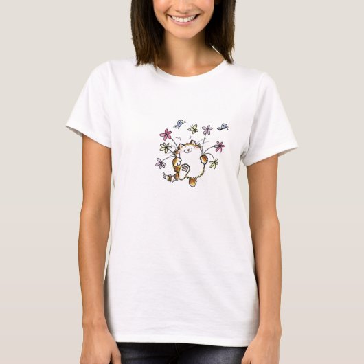 Gato com flores tシャツ (正面)