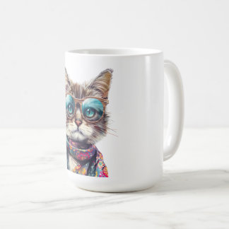  Gato Cool con Lentes  コーヒーマグカップ