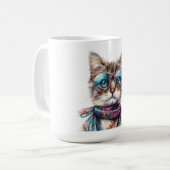  Gato Cool con Lentes  コーヒーマグカップ (正面左)