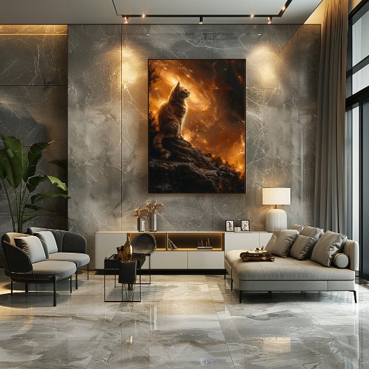 Gato Cósmico: Majestad Felina Bajo las Estrellas ポスター