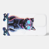 Gato Cyberpunk Neón – Colección de Diseño Phone iPhoneケース (裏面横)