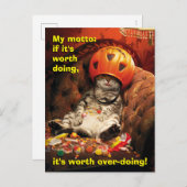 Gato Debajo del Balde de Dulces インビテーションポストカード (正面/裏面)