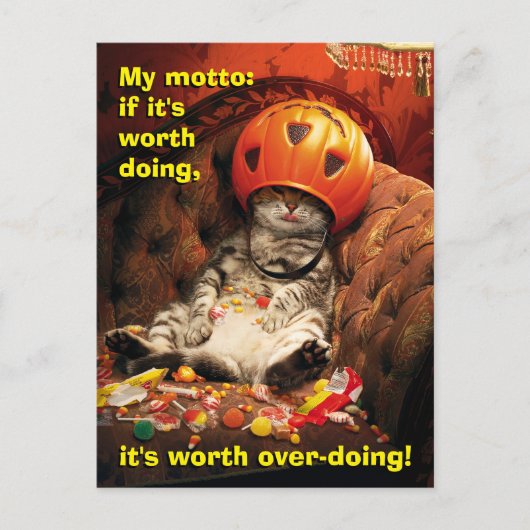 Gato Debajo del Balde de Dulces インビテーションポストカード (正面)