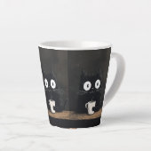 Gato en la Mesa Tomando Café カフェラテマグ (右アングル)