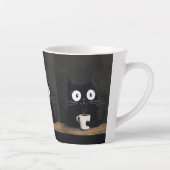 Gato en la Mesa Tomando Café カフェラテマグ (右)