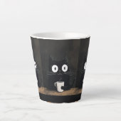 Gato en la Mesa Tomando Café カフェラテマグ (正面)