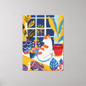 Gato en la Ventana: Arte Favista y Colorido キャンバスプリント (正面)