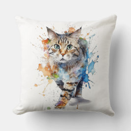  Gato en movimiento: belleza y gracia クッション