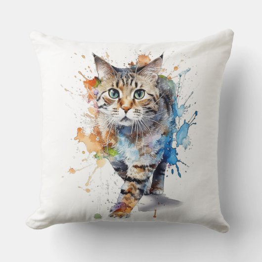  Gato en movimiento: belleza y gracia クッション (正面)