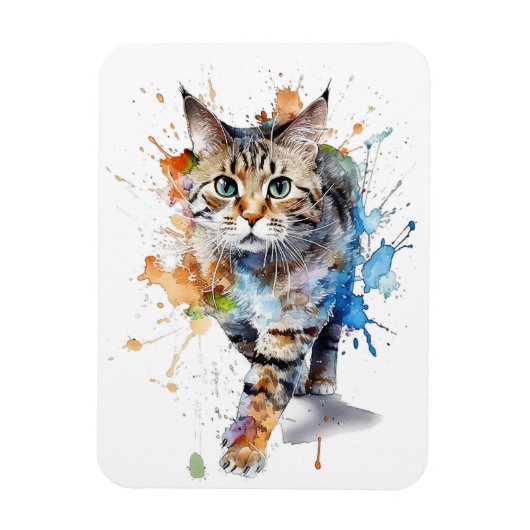 Gato en movimiento: belleza y gracia マグネット (縦)