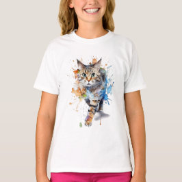  Gato en movimiento: belleza y gracia Tシャツ