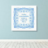 Gato escondido com o rabo e fora キャンバスプリント (インサイチュ (ウッドフロア))