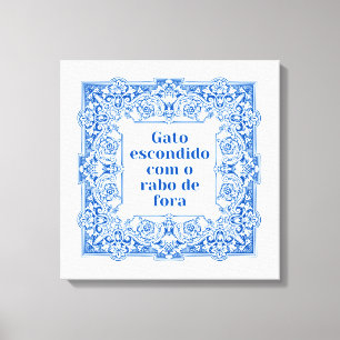 Gato escondido com o rabo e fora キャンバスプリント