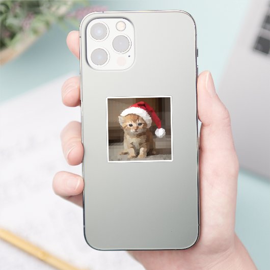 Gato fofo em noite de Natal. シール (スマートフォン)