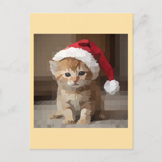 Gato fofo em noite de Natal. ポストカード (正面)