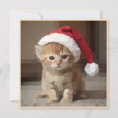Gato fofo em noite de Natal. 招待状 (正面)