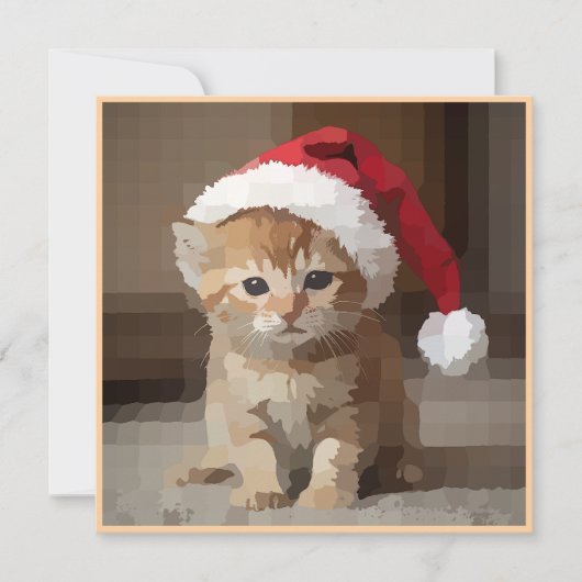 Gato fofo em noite de Natal. 招待状 (正面)