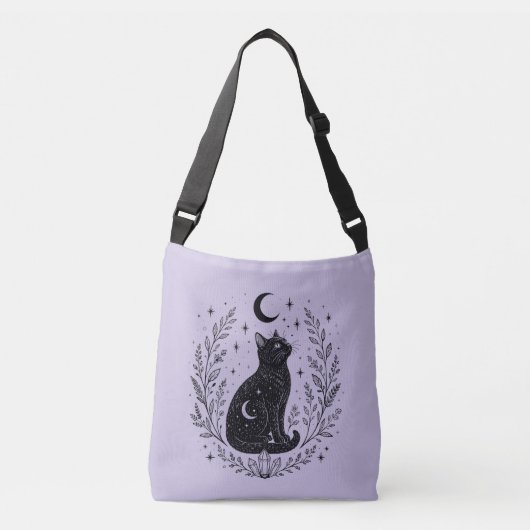 Gato místico bajo la luna クロスボディバッグ (正面)