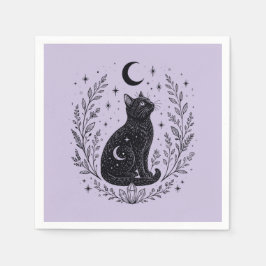 Gato místico bajo la luna スタンダードカクテルナプキン