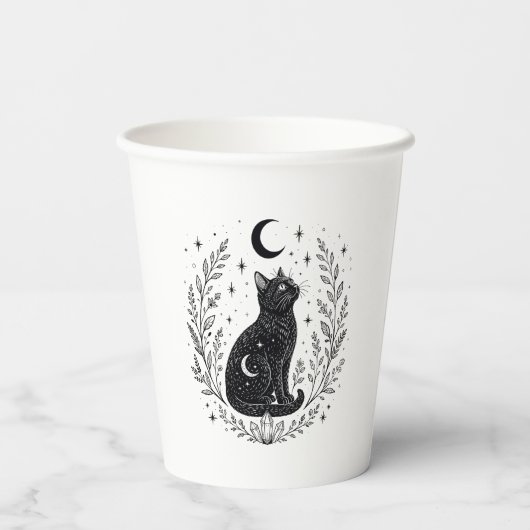 Gato místico bajo la luna 紙コップ (裏面)