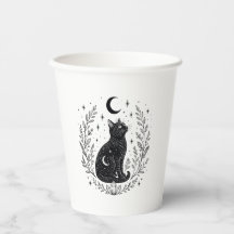 Gato místico bajo la luna