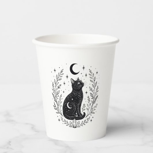 Gato místico bajo la luna 紙コップ (正面)