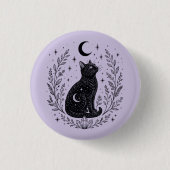 Gato místico bajo la luna 缶バッジ (正面)