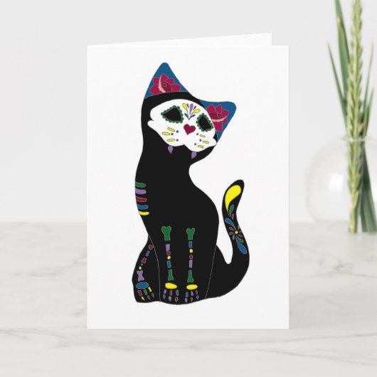 「Gato Muerto」Dia De Los Muertos Cat カード (正面)