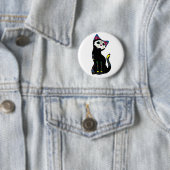 「Gato Muerto」Dia De Los Muertos Cat 缶バッジ (インサイチュ)