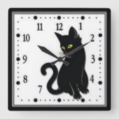 Gato Negro スクエア壁時計 (正面)