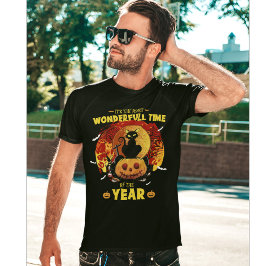 Gato Negro de Halloween Vintage Halloween Tシャツ