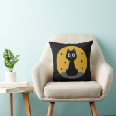 Gato negro sentado viendo las estrellas クッション (椅子)