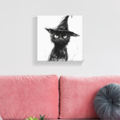 Gato Preto (Impressão semelhante à pintura à mão) キャンバスプリント (インサイチュ (リビング))