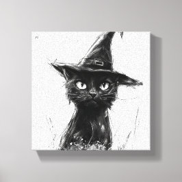 Gato Preto (Impressão semelhante à pintura à mão) キャンバスプリント