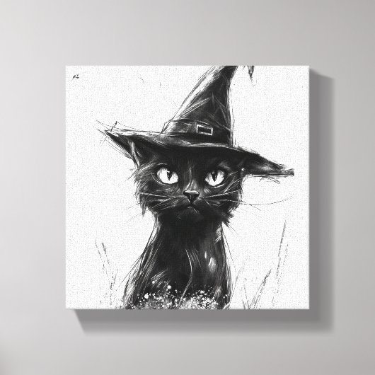 Gato Preto (Impressão semelhante à pintura à mão) キャンバスプリント (正面)