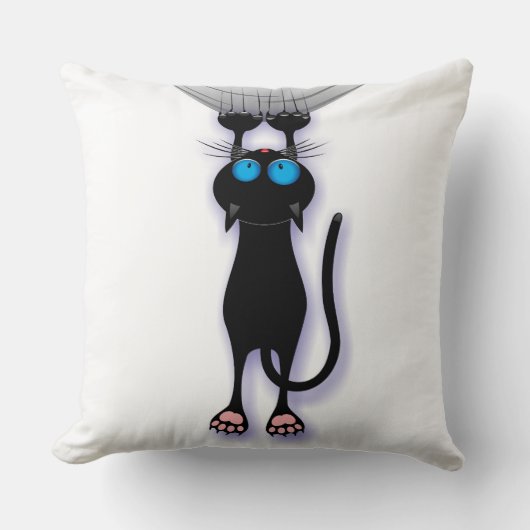 Gato Preto Rasgando Almofada クッション (正面)
