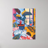 Gato Relajado en el Jardín: Arte Favista Colorido キャンバスプリント (正面)