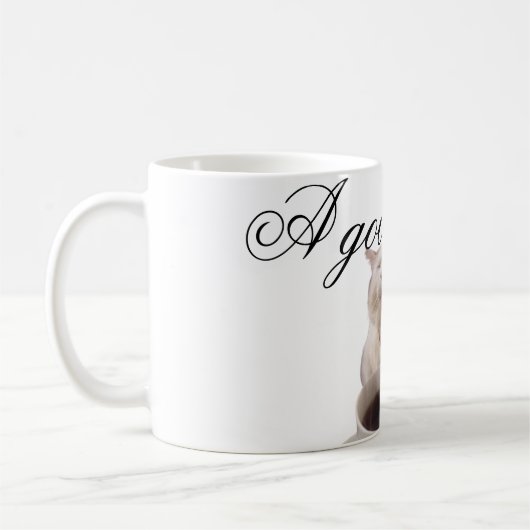 Gato tomando cafe  コーヒーマグカップ (左)