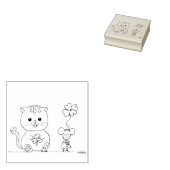 Gato y Ratita, trébol de cuatro hojas ラバースタンプ (押印)