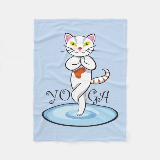 Gato Yoga フリースブランケット (正面)